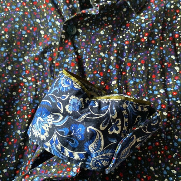 Denim & Flower Ricky Singh Mens Medium Floral Paisley Pattern Button Down Shirt - Picture 2 of 6